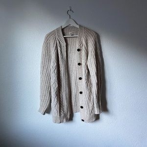 Universal Threads Knit Cozy Grandpa Cardigan in Cream/Beige.